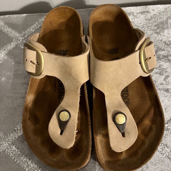 Gizeh Big Buckle Nubuck Leather Sandcastle 36 - Picture 8 of 8